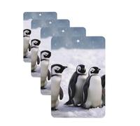 Young Penguins With Snow Car Air Freshener Cards for Women Men 4 Pack Cute Car Accessories Long Lasting Scent Car Diffuser Hanging Auto Aromatherapy Tablets Car Fresheners Gifts