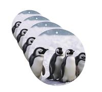 Young Penguins With Snow Car Air Freshener Cards for Women Men 4 Pack Cute Car Accessories Long Lasting Scent Car Diffuser Hanging Auto Aromatherapy Tablets Car Fresheners Gifts