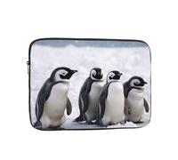 Young Penguins with Snow Laptop Case 13 inch, Shockproof Protective Computer Sleeve Cover Water Resistant Laptop Bag Carrying Tablet Cover Briefcase Handbags Gifts for Men Women
