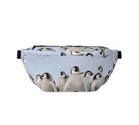 Young Penguins with Snow Printed Bumbag Running Waist Pack | Lightweight Crossbody, Fanny Pack, Adjustable Fanny Bag with Multiple Pockets for Travel Hiking Daily