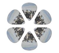 Young Penguins With Snow Printed Guitar Picks -6 Pcs Guitar Picks Plectrum,Guitar Accessories,Electric Guitar Pick 0.96mm