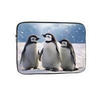 Young Penguins With Snow Printed Laptop Sleeve Protective Case 15 Inch For Ultimate Protection - Tablet Briefcase Bag