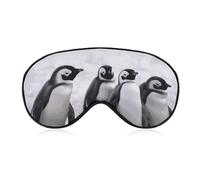 Young Penguins with Snow Sleep Mask for Women Men Side Sleeper Eye Cover with Adjustable Strap Soft Breathable Blackout Mask Slip-Free Deep Sleeping Travel Essentials