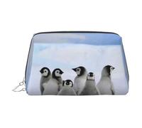 Young Penguins with Snow Toiletry Pouch, Travel-Friendly Makeup Organizer for Makeup Brushes, Lipsticks