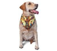 Young People Read Under Colorful Leaves Printed Graphic Pet Triangle Scarf For Dogs & Cats, Adjustable Cute Pet Bandana For & Photo Shoots