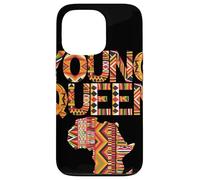 Young Queen Africa Map Kente Pattern Black History Month Case for iPhone 13 Pro