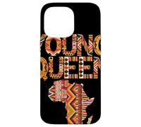 Young Queen Africa Map Kente Pattern Black History Month Case for iPhone 14 Pro Max