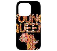 Young Queen Africa Map Kente Pattern Black History Month Case for iPhone 15 Pro