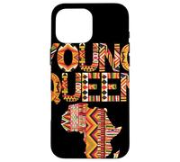 Young Queen Africa Map Kente Pattern Black History Month Case for iPhone 16 Pro Max