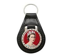 Young Queen Elizabeth II Leather Key Fob