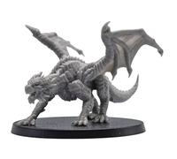 Young Red Dragon Miniature - 1 Large Dragon Figure for Tabletop RPGs | 32mm Fantasy Creature | DnD, Pathfinder, Wargames | Forged Path Miniatures | Grey Resin Model for Gamers