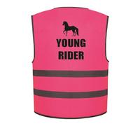 Young Rider and Horse Kids Hi Vis Vest Children's High Visibility Reflective Safety Waistcoat Horse Rider Riding, Add child's name to the front, Personalised