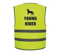 Young Rider and Horse Kids Hi Vis Vest Children's High Visibility Reflective Safety Waistcoat Horse Rider Riding, Add child's name to the front, Personalised