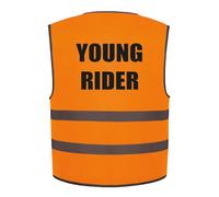 Young Rider Kids Hi Vis Vest Children's High Visibility Reflective Safety Waistcoat Road Safe Horse Riding Rider, Add child's name to the front, Personalised