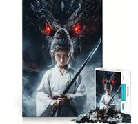 Young Samurai And Dragon Adult Jigsaw1000 Pieces Mind Boost Game Premium Laser Cut Quality Relaxing Indoor Group Activity (38x26cm)