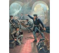 Young Ulysses S. Grant 1822 - 1885 at the Battle for Mexico City in September 1847 during the Mexican-American War. Grant had a cannon hoisted in a church bell tower and directed fire on Mexican