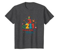 Young, Wild, and Three Birthday Gift for 3 Year Old T-Shirt, Kids, Dark Heather Grey, 3 Years