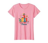 Young, Wild, and Three Birthday Gift for 3 Year Old T-Shirt, Women, Pink, L