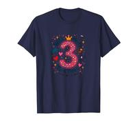 Young Wild and Three Birthday Party Celebration T-Shirt, Men, Navy, XL