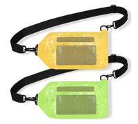 YOUNG WIND Waterproof Waist Bag[2Pack] Waterproof Rating IPX6 to Keep Belonging Dry,Touchable Waterproof Pouch Bag Case Adjustable Waist Strap,Waterproof Bags for Swimming,Beach,Padding-Green+Yellow