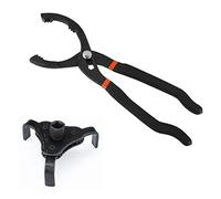 Young Wolf 12" Oil Filter Pliers and Universal Adjustable Oil Filter Wrench from 65mm to 116mm, 3 Jaw 2 Way Removal Tool, 2pcs