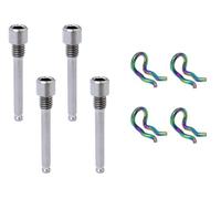 Young Wolf 4 Sets Titanium Alloy Bicycle Caliper Screw Brake Pad Bolt Screw M4 Disc Brake Caliper Bolt Pin with Circlips Compatible with Shimano
