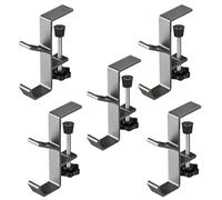 Young Wolf 5 Packs Christmas Stocking Garland Hanger 2 Hooks Stocking Adjustable Holders for Mantle Garland Hanger Mantle Hooks for Garland Christmas Stocking Garland Hooks (Grey)