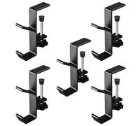 Young Wolf 5 Packs Christmas Stocking Garland Hanger 2 Hooks Stocking Adjustable Holders for Mantle Garland Hanger Mantle Hooks for Garland Christmas Stocking Garland Hooks (Black)