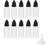 Young Wolf Auto-plaza 50X LDPE Kunststoff Thin Tip Dropper Flaschen 15ml kleine leere Squeeze Dropper Flaschen, enthalten 5x Mini Trichter Set