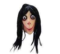 Young Wolf Horrible Devil Mask Long Hair Scary Challenge Games Evil Costume Halloween Cosplay Party Creepy Decoration (Normal)
