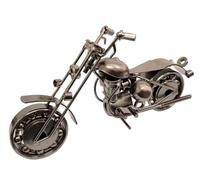 Young Wolf Metal Motorcycle Bike Retro Vintage Tone Handcrafted Handmade Metal Model Chainwheel Ornament Art Sculptures Collectible Gift (Grey)