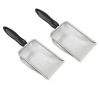 Young Wolf Stainless Steel Mesh Scooper, Cat Litter Scoop Long Handle Deep Shovel Non-Stick Coated Metal Litter Scoop (2)