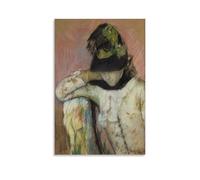 Young Woman in A Black And Green Bonnet, Looking Down by Mary Cassatt Poster Decorative Painting Print Picture Canvas Wall Art Bedroom Office Living Room Decoration 12x18inch(30x45cm)