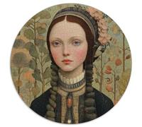 Young Woman Puzzle 1000pcs (67.5x67.5cm) Erwachsene Renaissance Portrait Puzzle,Home Decor