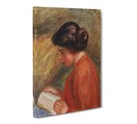 Young Woman Reading By Pierre Auguste Renoir Canvas Print | Gallery Wrapped 30mm Frame Wall Art | 20x14 inches | Ready to Hang | Impressionist People Picture | Living Room Bedroom Lounge Office