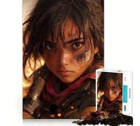 Young Woman with Determined Gaze Jigsaw Puzzle 1000 Piece Mental Fun Game No Gap Tight Fitting Design for Family Gatherings (38x26cm)