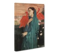 Young Woman With I irds By Edgar Degas Canvas Print | Gallery Wrapped 30mm Frame Wall Art | 20x14 inches | Ready to Hang | Impressionist People Picture | Living Room Bedroom Lounge Office