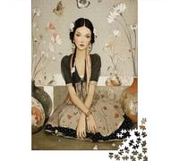 Young Woman1000 Piece Impossible for Adults Games Gifts Kids Challenge JigsawBright Vase