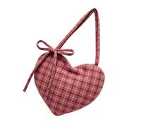 Young Women - Heart Shape Large Capacity Shoulder Bag with Bow Tie Handle | For High School Girls Students Dating Daily Commuting Birthday Casual, wine red, Se référer au descriptif