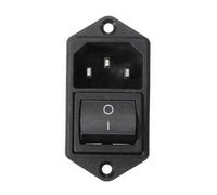 Young21 1Pcs 10A 250V 3Pin Iec320 C14 Inlet Module Fuse With Switch Male Power Socket - Black