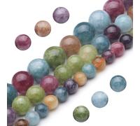 Youngbling Natural Gemstone Beads for Jewelry Making,6mm Blue Tourmaline Polished Round Smooth Stone,Genuine Real Stone Red Beads for Bracelet Necklace 15 Inch(Blue Tourmaline,6mm)