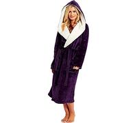 YOUNGC Fleece Warm Sleeping Gowns Clothes Long Bathrobe Women Lengthened Hooded Wearable Blanket Shawl Winter Coat Home Robe Long Sleeve Plush Women's Sleepwear Senior Pajamas