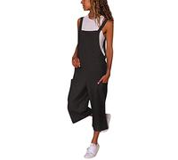 YOUNGC Maternity Overalls Womens Sleeveless Cargo Pants Loose Jumpsuit Women Summer Casual Plus Size Sleeveless Solid Color Camisole Jumpsuit Jumpsuit Women Rompers Summer Plus Size Black