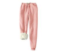 YOUNGC Thermal Pajama Bottoms Women Yard Thickening Pants Thin Warm Trousers Filling Show Color Big Pure Ladies Loose Pants Tight Ski Pants Women Pink