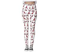 YOUNGC Yoga Pants Nation Book Women's Christmas Custom Christmas Santa Snowman Party Leggings Skinny Pants for Yoga Running Pilates Yoga Pants Jeans White
