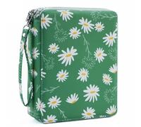 YOUNGCOL 120 Slots Colored Pencil Case Color Pencil Organizer Storage Large Capacity Pencil Case (Green + Sunflower, 120 Slots)