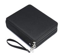 YOUNGCOL Colored Pencil Case - 120 Slots Pencil Holder with Handle Strap Large Capacity Pencil Organizer,Black