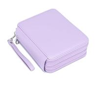YOUNGCOL Colored Pencil Case 72 Slots PU Pencil Holder with Zipper Color Pencil Organizer Storage for Artist,Purple