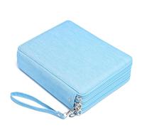 YOUNGCOL Deluxe Oxford Fabric Colored Pencil Case - 120 Slots Pencil Holder with Handle Strap Large Capacity Pencils Box