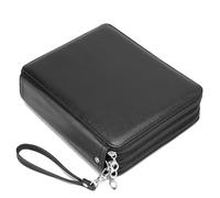 YOUNGCOL Deluxe PU Leather Colored Pencil Case - 120 Slots Pencil Holder with Handle Strap Large Capacity Pencils Box